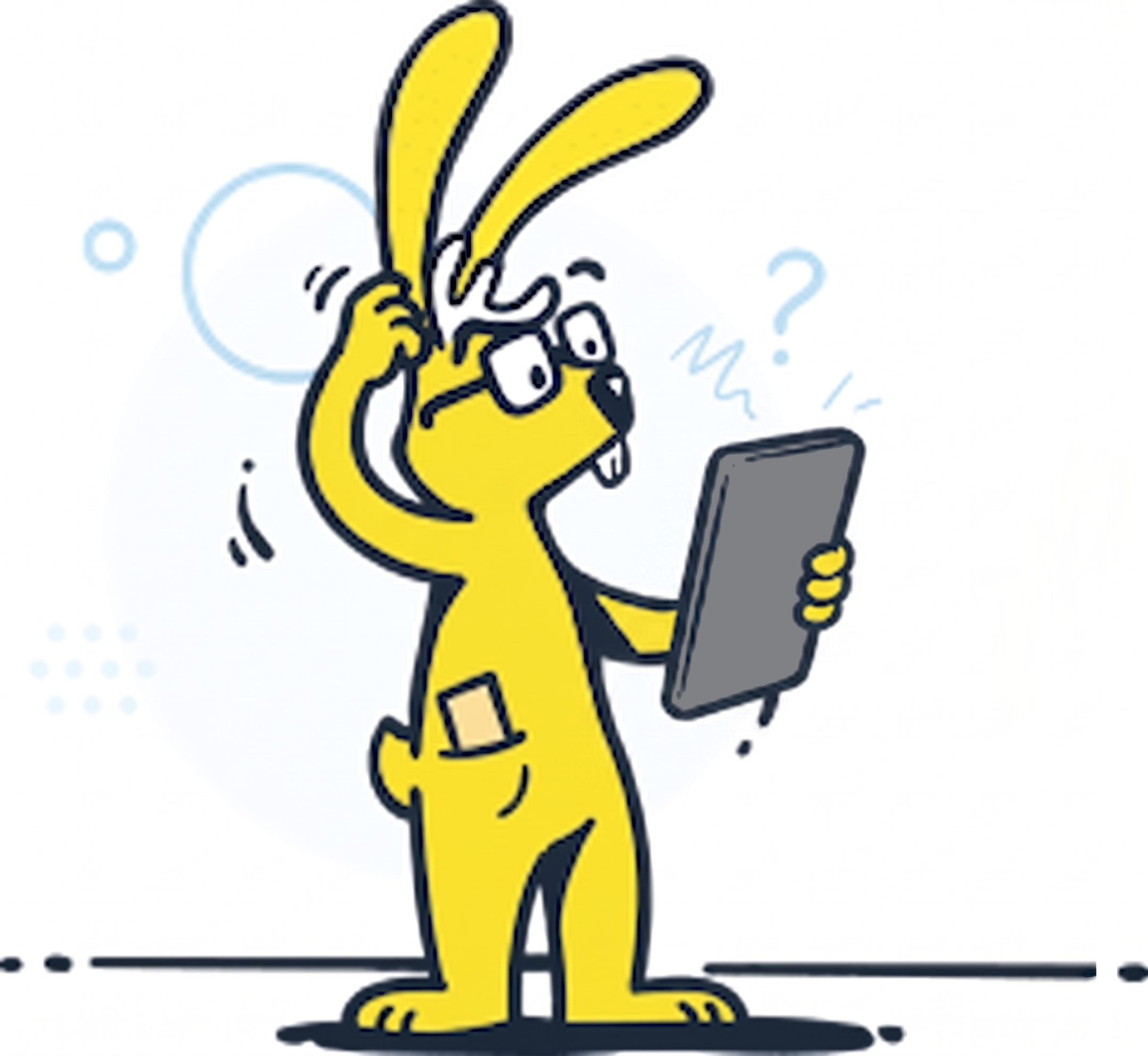 Yolo mascot scratching his head in confusion